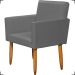 Kit Namoradeira + 4 Poltronas Decorativas Para Sala Nina + 2 Puff Redondos Suede Cinza Pé Castanho - Clique E Decore