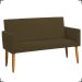 Kit Namoradeira + 4 Poltronas Decorativas Para Sala Nina + 2 Puff Redondos Suede Marrom Pé Castanho - Clique E Decore