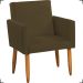 Kit Namoradeira + 4 Poltronas Decorativas Para Sala Nina + 2 Puff Redondos Suede Marrom Pé Castanho - Clique E Decore