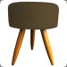 Kit Namoradeira + 4 Poltronas Decorativas Para Sala Nina + 2 Puff Redondos Suede Marrom Pé Castanho - Clique E Decore