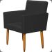 Kit Namoradeira + 4 Poltronas Decorativas Para Sala Nina + 2 Puff Redondos Suede Preto Pé Castanho - Clique E Decore