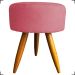 Kit Namoradeira + 4 Poltronas Decorativas Para Sala Nina + 2 Puff Redondos Suede Rosê Pé Castanho - Clique E Decor