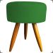 Kit Namoradeira + 4 Poltronas Decorativas Para Sala Nina + 2 Puff Redondos Suede Verde Pé Castanho - Clique E Decore
