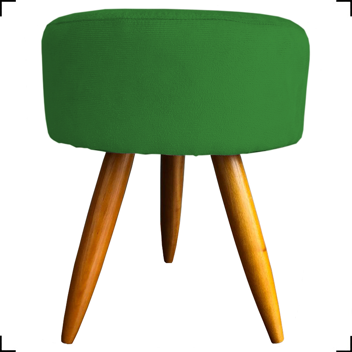 Kit Namoradeira + 4 Poltronas Decorativas Para Sala Nina + 2 Puff Redondos Suede Verde Pé Castanho - Clique E Decore