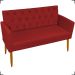 Kit Namoradeira + 4 Poltronas Decorativas Para Sala Nina Com Base E Capitonê Suede Bordô Pé Castanho - Clique E Decore
