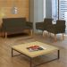 Kit Namoradeira + 4 Poltronas Decorativas Para Sala Nina Suede Marrom Pé Castanho - Clique E Decore