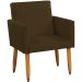 Kit Namoradeira + 4 Poltronas Decorativas Para Sala Nina Suede Marrom Pé Castanho - Clique E Decore