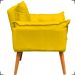 Kit Poltrona Alice Decorativa Para Sala Manicure Recepção e Puff Alice Para Quarto Penteadeira Suede Amarelo