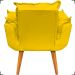 Kit Poltrona Alice Decorativa Para Sala Manicure Recepção e Puff Alice Para Quarto Penteadeira Suede Amarelo