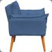 Kit Poltrona Alice Decorativa Para Sala Manicure Recepção e Puff Alice Para Quarto Penteadeira Suede Azul Marinho
