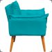 Kit Poltrona Alice Decorativa Para Sala Manicure Recepção e Puff Alice Para Quarto Penteadeira Suede Azul Turquesa