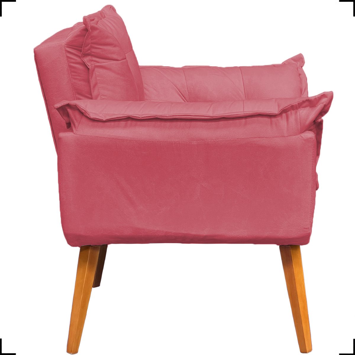 Kit Poltrona Alice Decorativa Para Sala Manicure Recepção e Puff Alice Para Quarto Penteadeira Suede Rosê