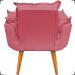 Kit Poltrona Alice Decorativa Para Sala Manicure Recepção e Puff Alice Para Quarto Penteadeira Suede Rosê