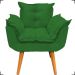 Kit Poltrona Alice Decorativa Para Sala Manicure Recepção e Puff Alice Para Quarto Penteadeira Suede Verde