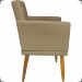 Kit Poltrona Decorativa Nina Com Base E Capitonê + Puff Redondo Suede Nude Pé Castanho - Clique E Decore