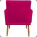 Kit Poltrona Decorativa Nina Com Base E Capitonê + Puff Redondo Suede Pink Pé Castanho - Clique E Decore