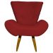 Kit Poltrona Decorativa Para Sala Emilia + Puff Emilia Suede Bordô Pé Castanho - Clique E Decore