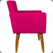 Kit Poltrona Nina Decorativa Para Sala Manicure e Puff Redondo Para Quarto Penteadeira Suede Pink