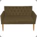 Namoradeira Decorativa Para Sala Nina Com Base E Capitonê Suede Marrom Pé Castanho - Clique E Decore