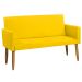 Namoradeira Decorativa Para Sala Nina Suede Amarelo Pé Castanho - Clique E Decore