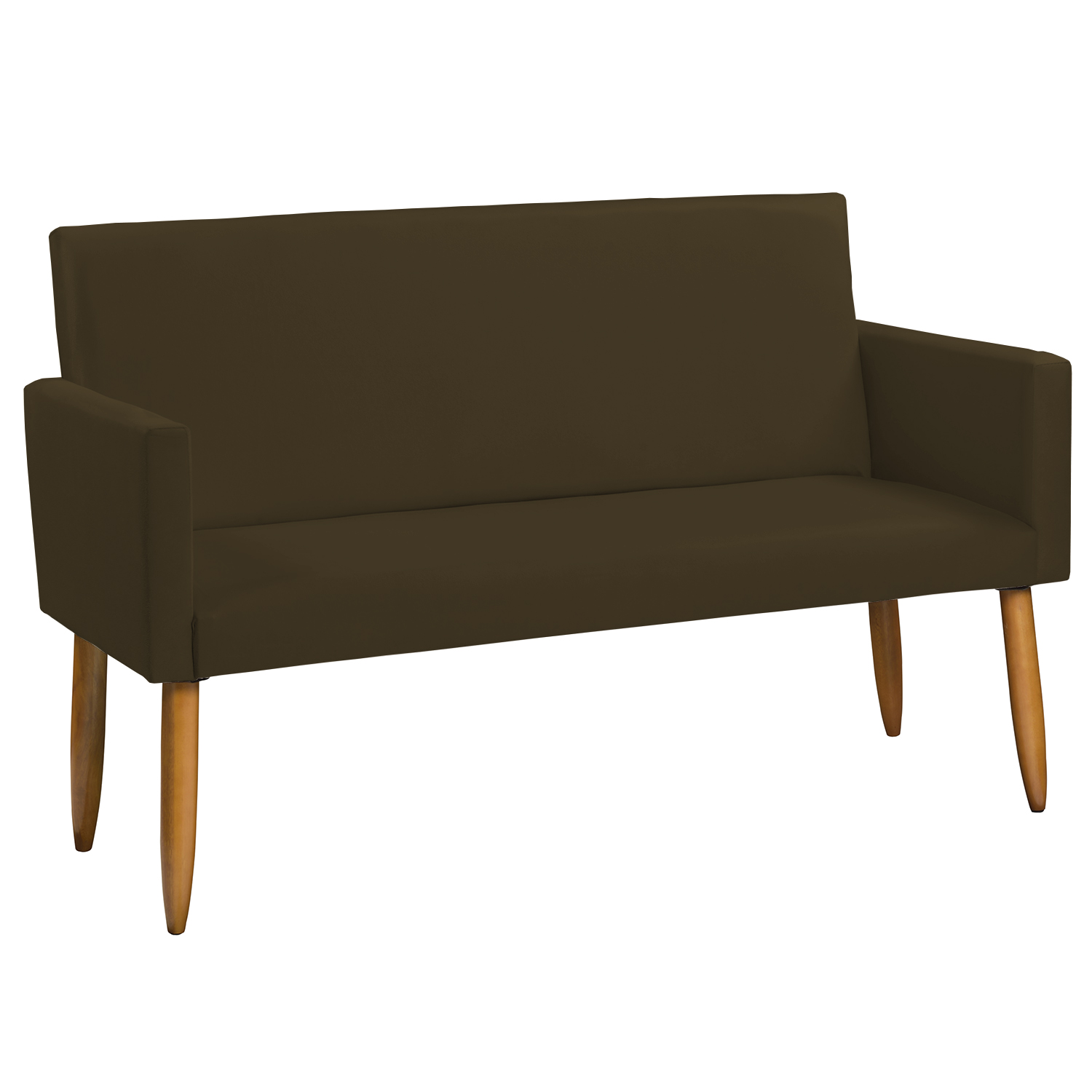 Namoradeira Decorativa Para Sala Nina Suede Marrom Pé Castanho - Clique E Decore