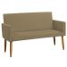 Namoradeira Decorativa Para Sala Nina Suede Nude Pé Castanho - Clique E Decore