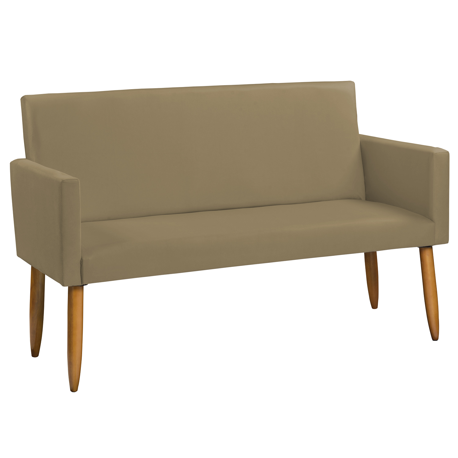 Namoradeira Decorativa Para Sala Nina Suede Nude Pé Castanho - Clique E Decore