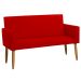 Namoradeira Decorativa Para Sala Nina Suede Vermelho Pé Castanho - Clique E Decore