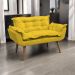Namoradeira Decorativa Para Sala Recepção Manicure Consultório Escritório Suede Amarelo