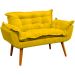 Namoradeira Decorativa Para Sala Recepção Manicure Consultório Escritório Suede Amarelo