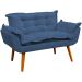 Namoradeira Decorativa Para Sala Recepção Manicure Consultório Escritório Suede Azul Marinho