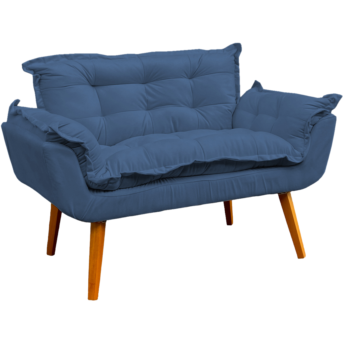 Namoradeira Decorativa Para Sala Recepção Manicure Consultório Escritório Suede Azul Marinho
