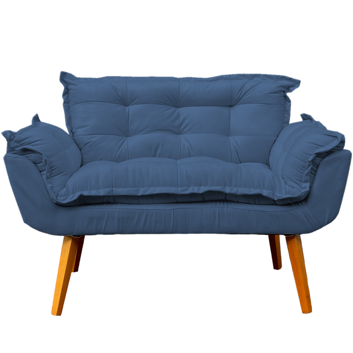 Namoradeira Decorativa Para Sala Recepção Manicure Consultório Escritório Suede Azul Marinho
