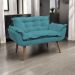 Namoradeira Decorativa Para Sala Recepção Manicure Consultório Escritório Suede Azul Turquesa