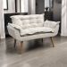 Namoradeira Decorativa Para Sala Recepção Manicure Consultório Escritório Suede Bege