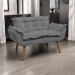 Namoradeira Decorativa Para Sala Recepção Manicure Consultório Escritório Suede Cinza