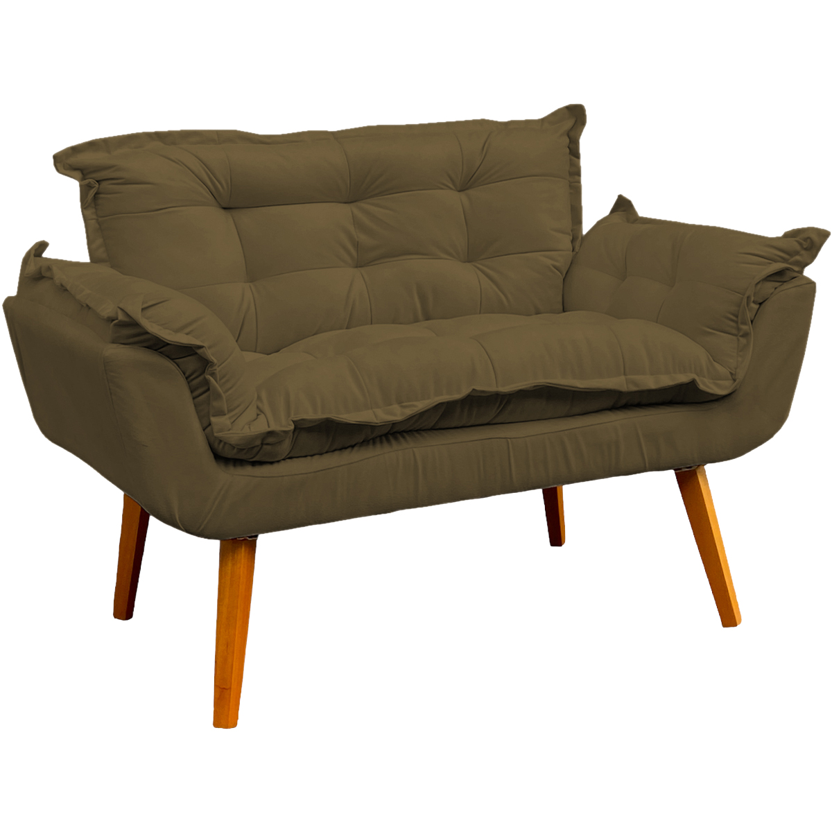 Namoradeira Decorativa Para Sala Recepção Manicure Consultório Escritório Suede Marrom