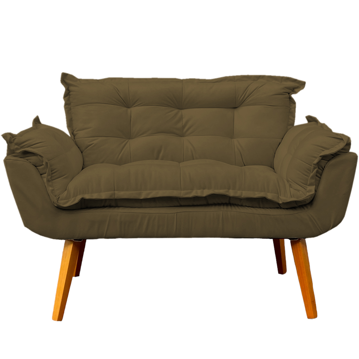 Namoradeira Decorativa Para Sala Recepção Manicure Consultório Escritório Suede Marrom
