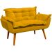 Namoradeira Decorativa Para Sala Recepção Manicure Consultório Escritório Suede Mostarda