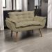 Namoradeira Decorativa Para Sala Recepção Manicure Consultório Escritório Suede Nude