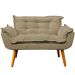 Namoradeira Decorativa Para Sala Recepção Manicure Consultório Escritório Suede Nude