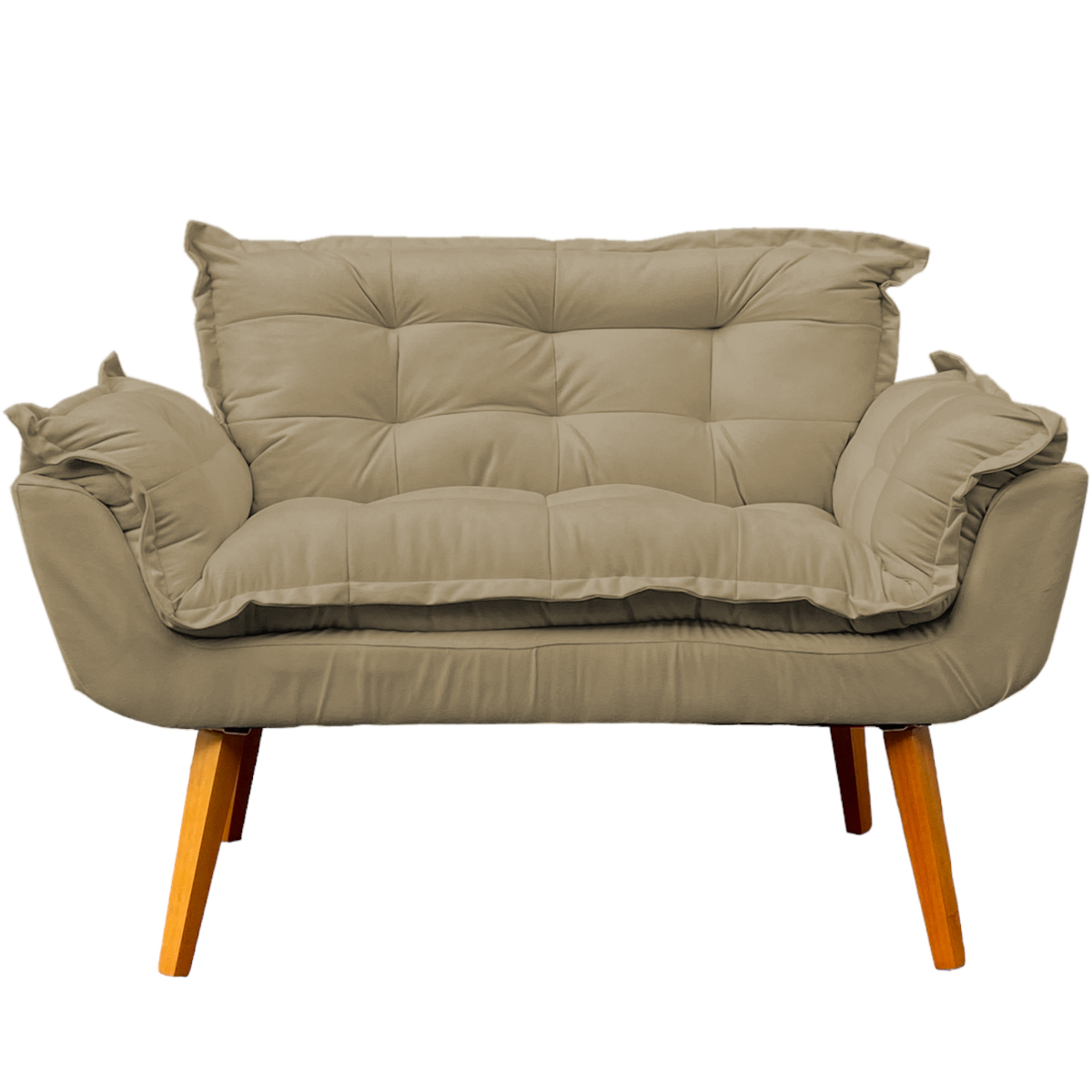 Namoradeira Decorativa Para Sala Recepção Manicure Consultório Escritório Suede Nude