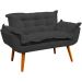 Namoradeira Decorativa Para Sala Recepção Manicure Consultório Escritório Suede Preto