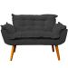 Namoradeira Decorativa Para Sala Recepção Manicure Consultório Escritório Suede Preto