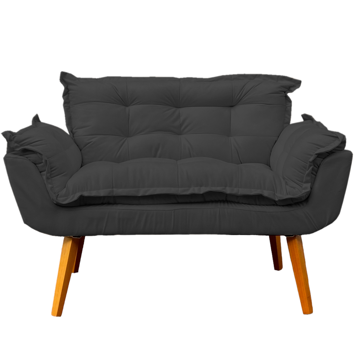 Namoradeira Decorativa Para Sala Recepção Manicure Consultório Escritório Suede Preto
