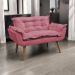 Namoradeira Decorativa Para Sala Recepção Manicure Consultório Escritório Suede Rosê