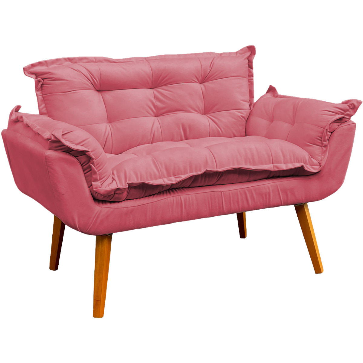 Namoradeira Decorativa Para Sala Recepção Manicure Consultório Escritório Suede Rosê