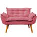 Namoradeira Decorativa Para Sala Recepção Manicure Consultório Escritório Suede Rosê