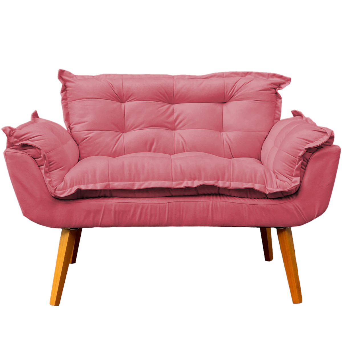 Namoradeira Decorativa Para Sala Recepção Manicure Consultório Escritório Suede Rosê