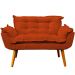 Namoradeira Decorativa Para Sala Recepção Manicure Consultório Escritório Suede Terracota